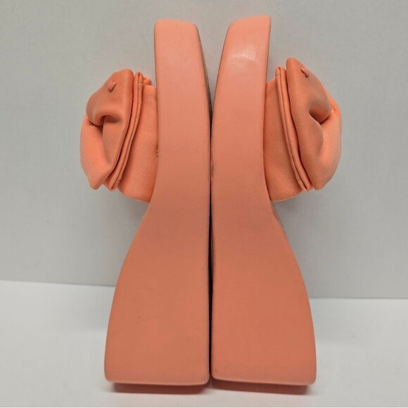 Kate Spade Bikini Wedge Platform Sandals Neoprene Peach Melon Ball 7 - Picture 6 of 9